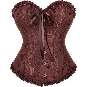 4997 Plus Size Corset Bustier Lace Up Overbust Bustier Lingerie Bodyshaper